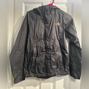 The North Face women’s xs waterproof rain jacket, black